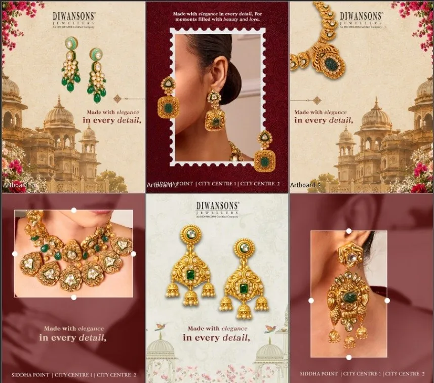 Diwansons Jewellers Instagram grid designed by Be You Production
