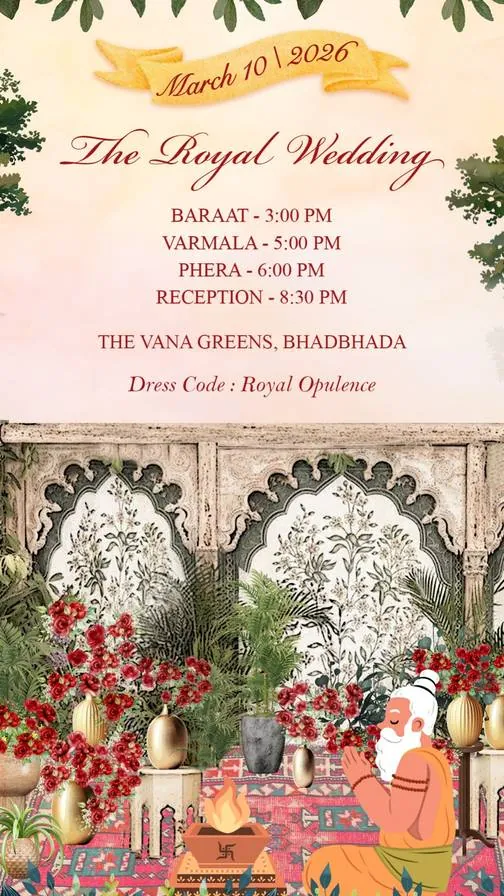 Rozelle and Prakhar wedding invite, screen 7 of 8